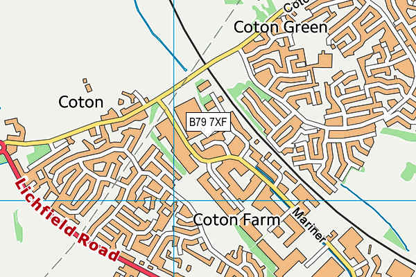 B79 7XF map - OS VectorMap District (Ordnance Survey)