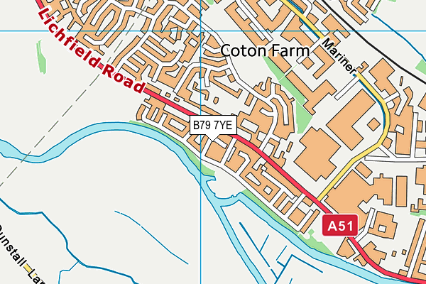 B79 7YE map - OS VectorMap District (Ordnance Survey)