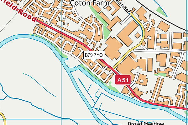 B79 7YQ map - OS VectorMap District (Ordnance Survey)