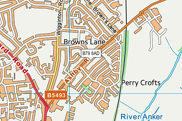 B79 8AD map - OS VectorMap District (Ordnance Survey)