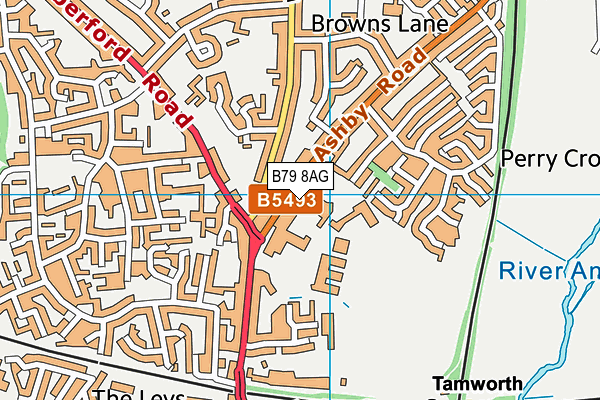 B79 8AG map - OS VectorMap District (Ordnance Survey)