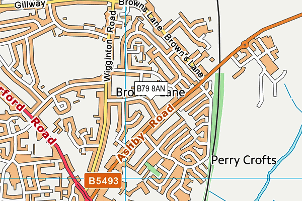 B79 8AN map - OS VectorMap District (Ordnance Survey)