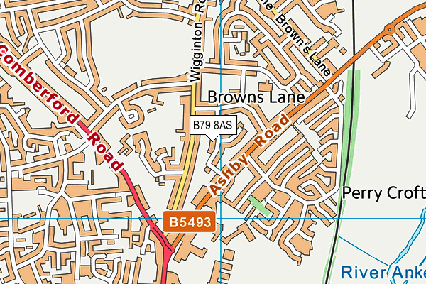 B79 8AS map - OS VectorMap District (Ordnance Survey)