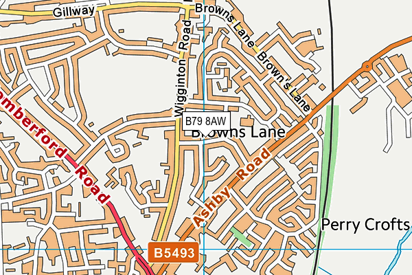B79 8AW map - OS VectorMap District (Ordnance Survey)