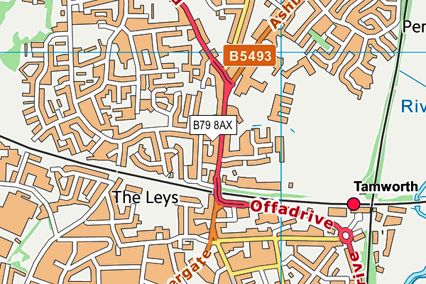 B79 8AX map - OS VectorMap District (Ordnance Survey)