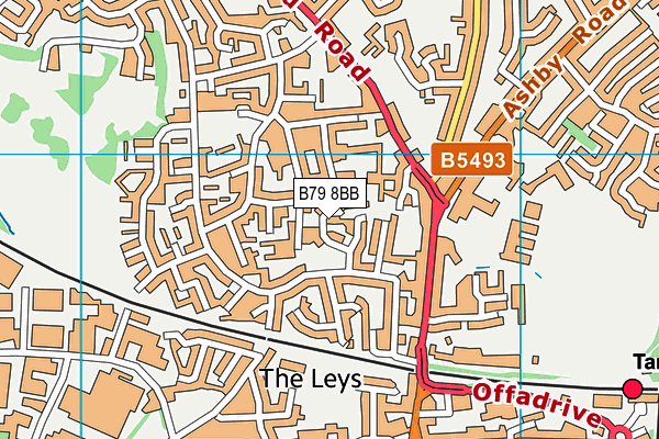 B79 8BB map - OS VectorMap District (Ordnance Survey)