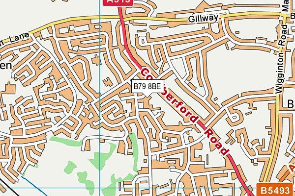 B79 8BE map - OS VectorMap District (Ordnance Survey)