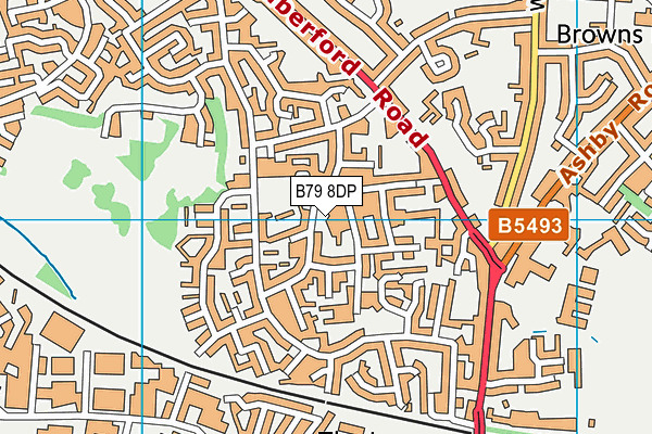 B79 8DP map - OS VectorMap District (Ordnance Survey)