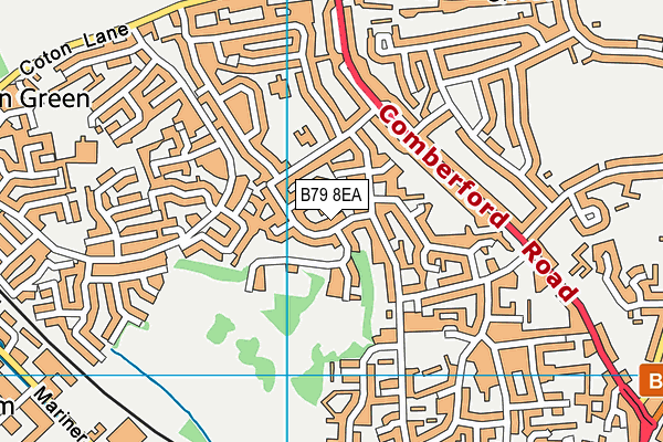 B79 8EA map - OS VectorMap District (Ordnance Survey)