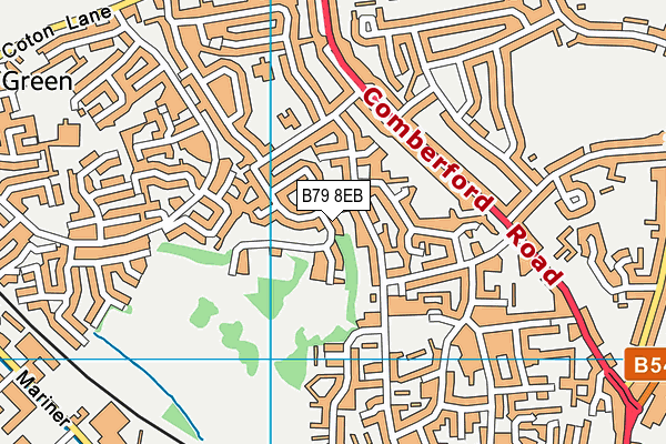 B79 8EB map - OS VectorMap District (Ordnance Survey)