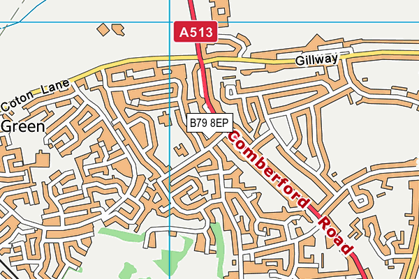 B79 8EP map - OS VectorMap District (Ordnance Survey)