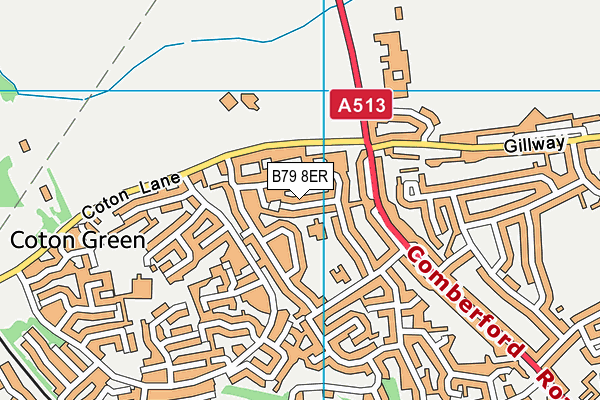 B79 8ER map - OS VectorMap District (Ordnance Survey)