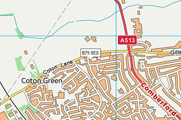 B79 8ES map - OS VectorMap District (Ordnance Survey)