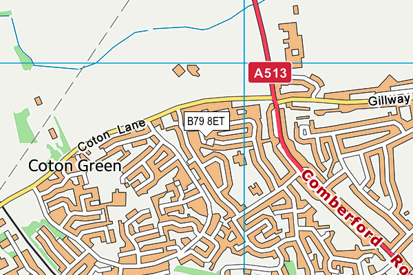 B79 8ET map - OS VectorMap District (Ordnance Survey)