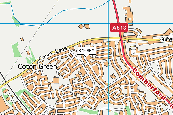 B79 8EY map - OS VectorMap District (Ordnance Survey)