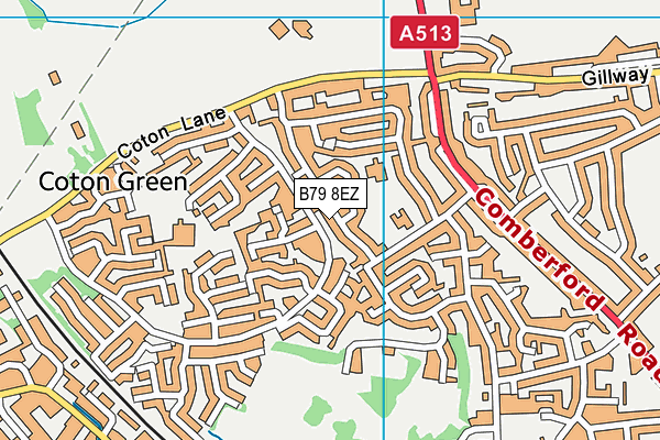 B79 8EZ map - OS VectorMap District (Ordnance Survey)