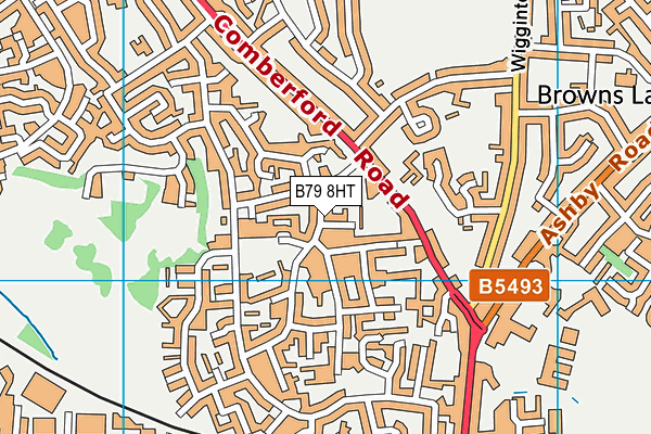 B79 8HT map - OS VectorMap District (Ordnance Survey)