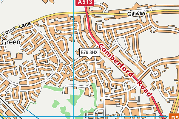 B79 8HX map - OS VectorMap District (Ordnance Survey)