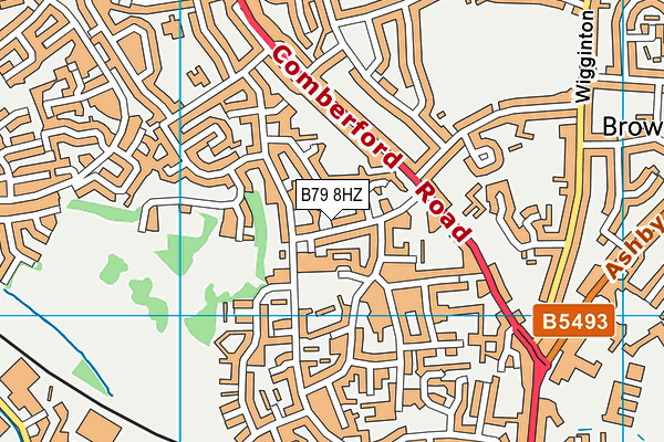 B79 8HZ map - OS VectorMap District (Ordnance Survey)