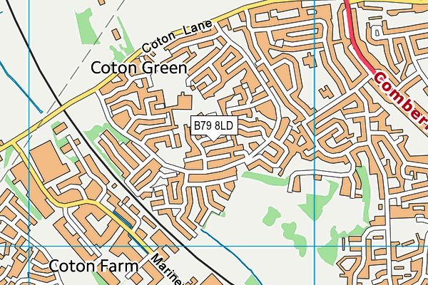 B79 8LD map - OS VectorMap District (Ordnance Survey)