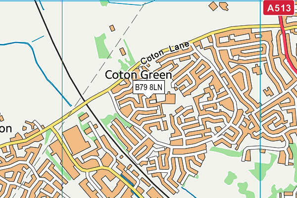 B79 8LN map - OS VectorMap District (Ordnance Survey)