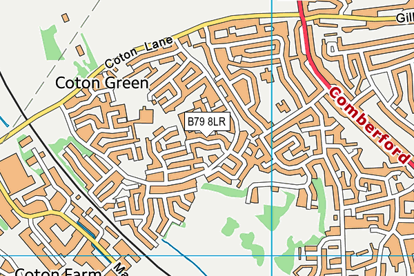 B79 8LR map - OS VectorMap District (Ordnance Survey)