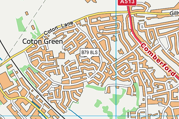B79 8LS map - OS VectorMap District (Ordnance Survey)