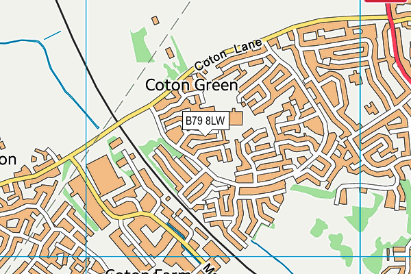 B79 8LW map - OS VectorMap District (Ordnance Survey)