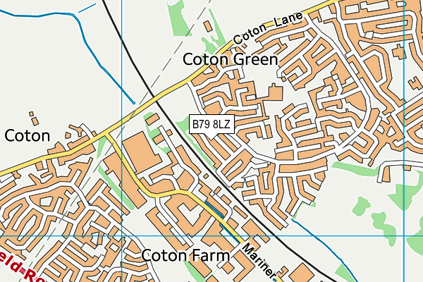 B79 8LZ map - OS VectorMap District (Ordnance Survey)
