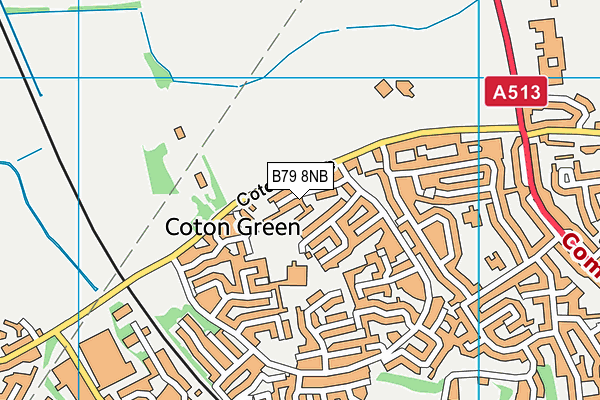 B79 8NB map - OS VectorMap District (Ordnance Survey)