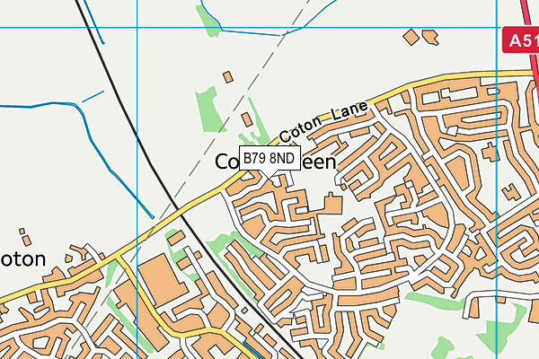 B79 8ND map - OS VectorMap District (Ordnance Survey)
