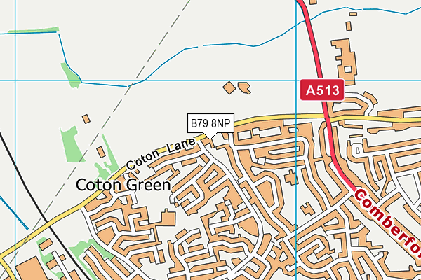 B79 8NP map - OS VectorMap District (Ordnance Survey)