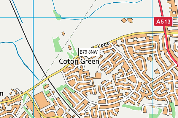 B79 8NW map - OS VectorMap District (Ordnance Survey)