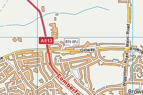 B79 8PJ map - OS VectorMap District (Ordnance Survey)