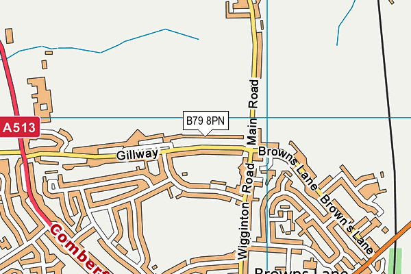 B79 8PN map - OS VectorMap District (Ordnance Survey)