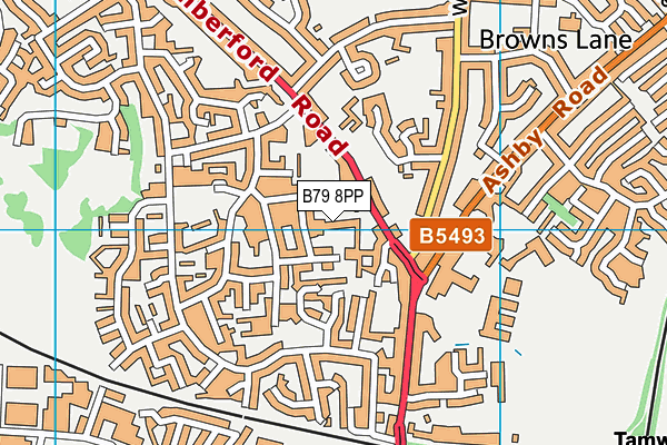 B79 8PP map - OS VectorMap District (Ordnance Survey)