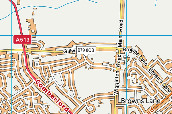 B79 8QB map - OS VectorMap District (Ordnance Survey)