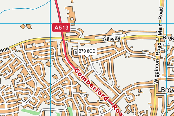 B79 8QD map - OS VectorMap District (Ordnance Survey)