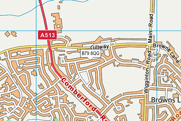 B79 8QG map - OS VectorMap District (Ordnance Survey)