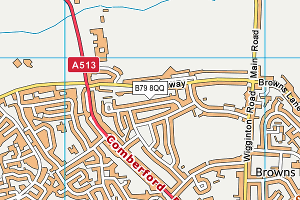 B79 8QQ map - OS VectorMap District (Ordnance Survey)
