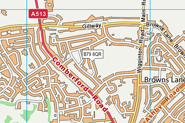 B79 8QR map - OS VectorMap District (Ordnance Survey)