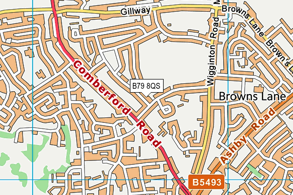 B79 8QS map - OS VectorMap District (Ordnance Survey)