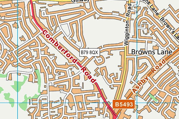 B79 8QX map - OS VectorMap District (Ordnance Survey)