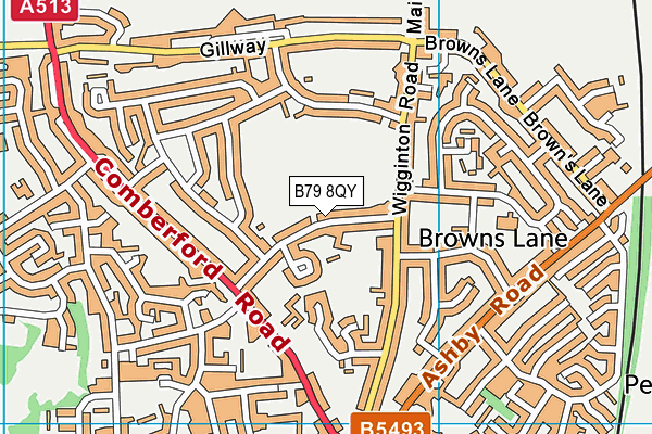 B79 8QY map - OS VectorMap District (Ordnance Survey)