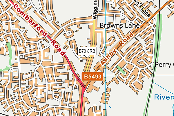 B79 8RB map - OS VectorMap District (Ordnance Survey)