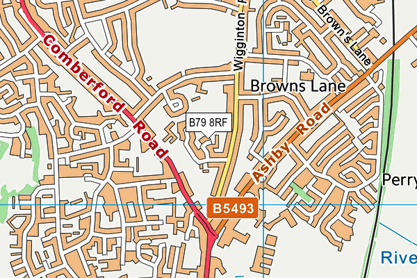 B79 8RF map - OS VectorMap District (Ordnance Survey)