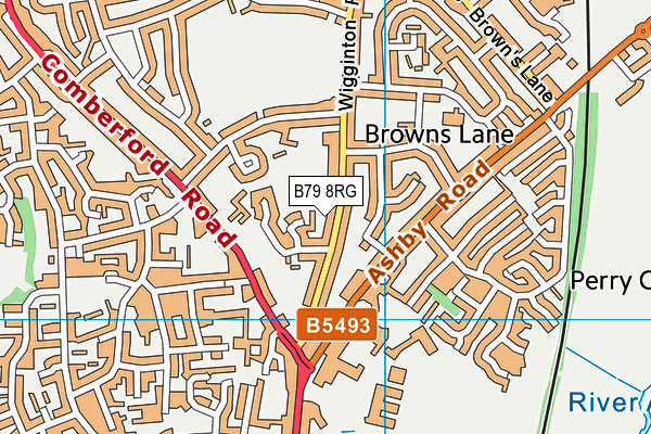 B79 8RG map - OS VectorMap District (Ordnance Survey)