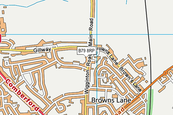 B79 8RP map - OS VectorMap District (Ordnance Survey)