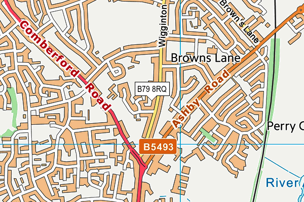 B79 8RQ map - OS VectorMap District (Ordnance Survey)