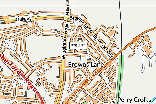 B79 8RT map - OS VectorMap District (Ordnance Survey)